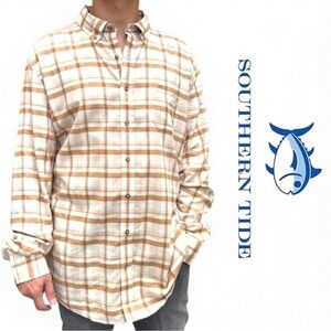 Cotton Plaid Button Down Shirt NWT Southern Tide XXL